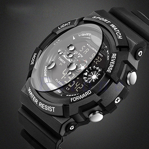 Men's LED Luminous Digital Date Alarm Waterproof Sports Quartz Wrist Watch