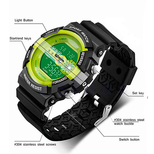 Men's LED Luminous Digital Date Alarm Waterproof Sports Quartz Wrist Watch