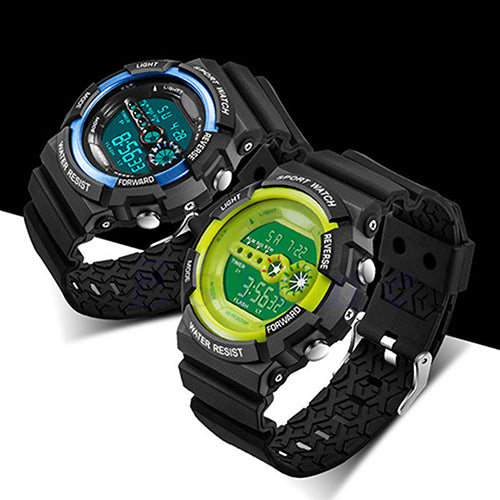 Men's LED Luminous Digital Date Alarm Waterproof Sports Quartz Wrist Watch