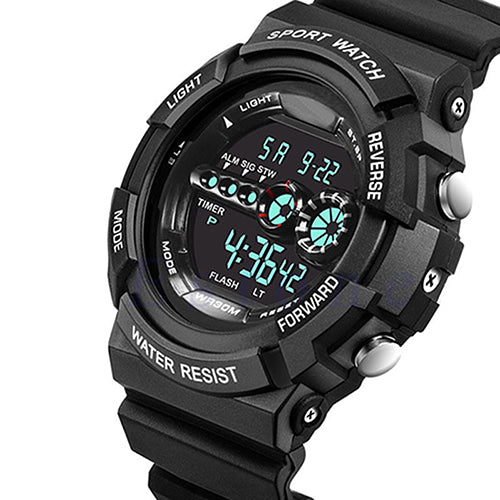 Men's LED Luminous Digital Date Alarm Waterproof Sports Quartz Wrist Watch