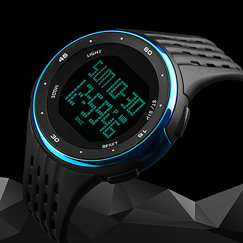 Men's Sports Casual Waterproof Stopwatch Week Date Display Digital Wrist Watch