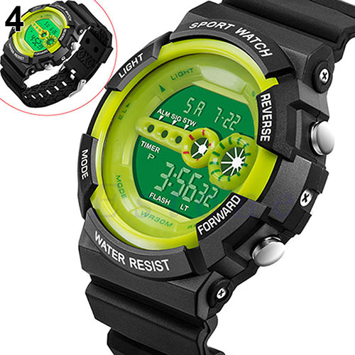 Men's LED Luminous Digital Date Alarm Waterproof Sports Quartz Wrist Watch