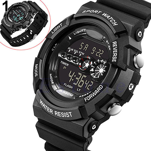 Men's LED Luminous Digital Date Alarm Waterproof Sports Quartz Wrist Watch