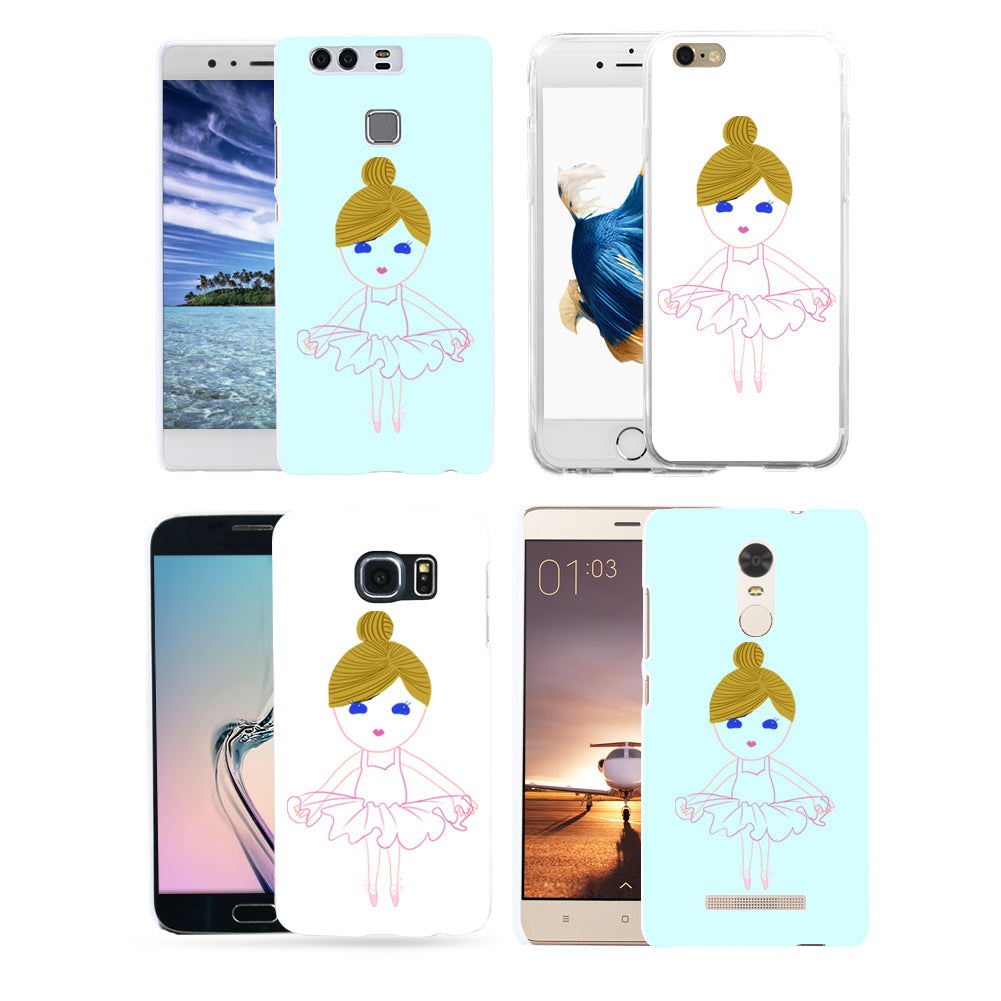 Cartoon Ballet Girl Phone Case Cover for iPhone 8 8 Plus Samsung Galaxy S8 Plus
