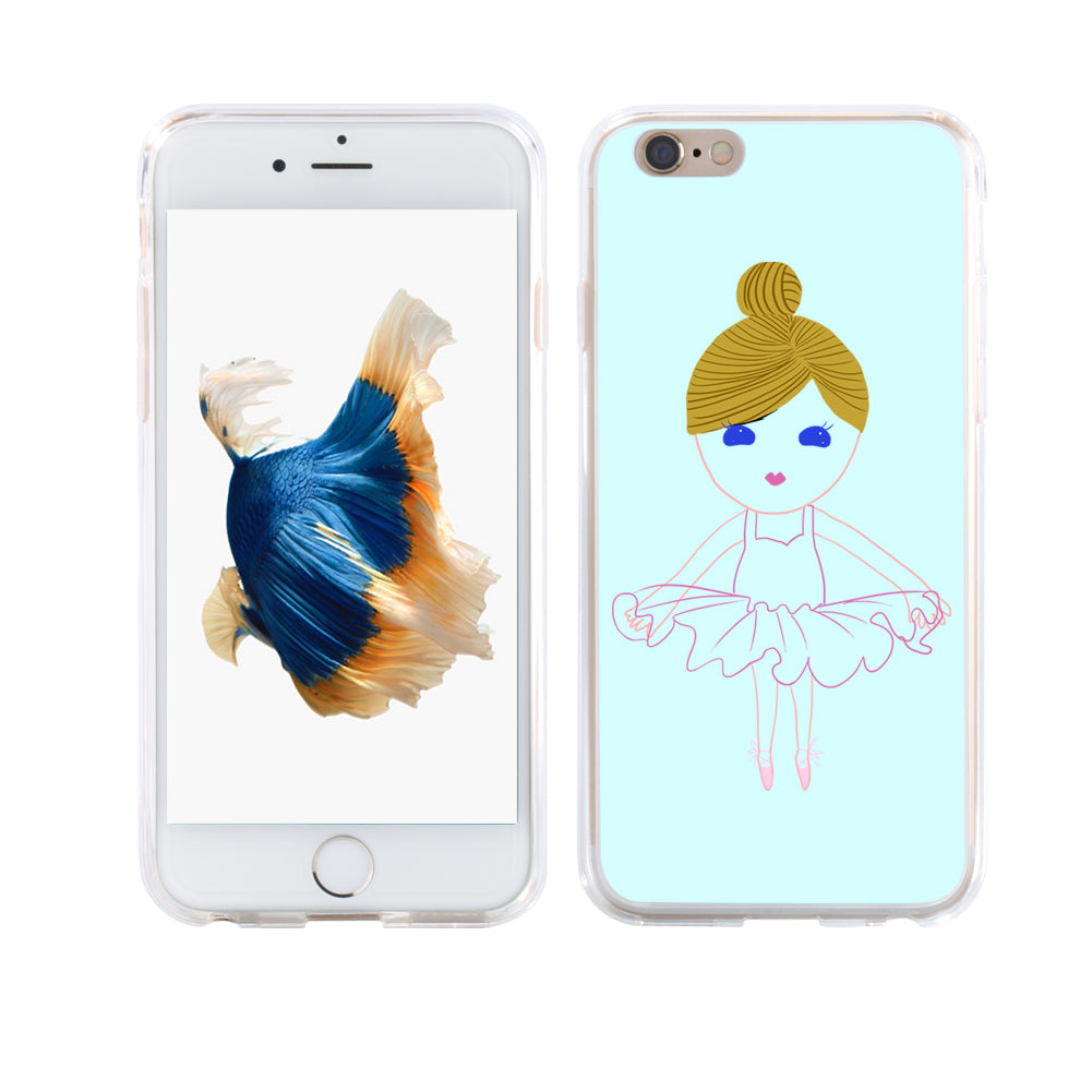 Cartoon Ballet Girl Phone Case Cover for iPhone 8 8 Plus Samsung Galaxy S8 Plus