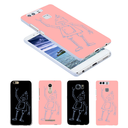 Stick Figure Robot Print Case Cover for iPhone 8 Samsung Galaxy S7 Huawei Xiaomi