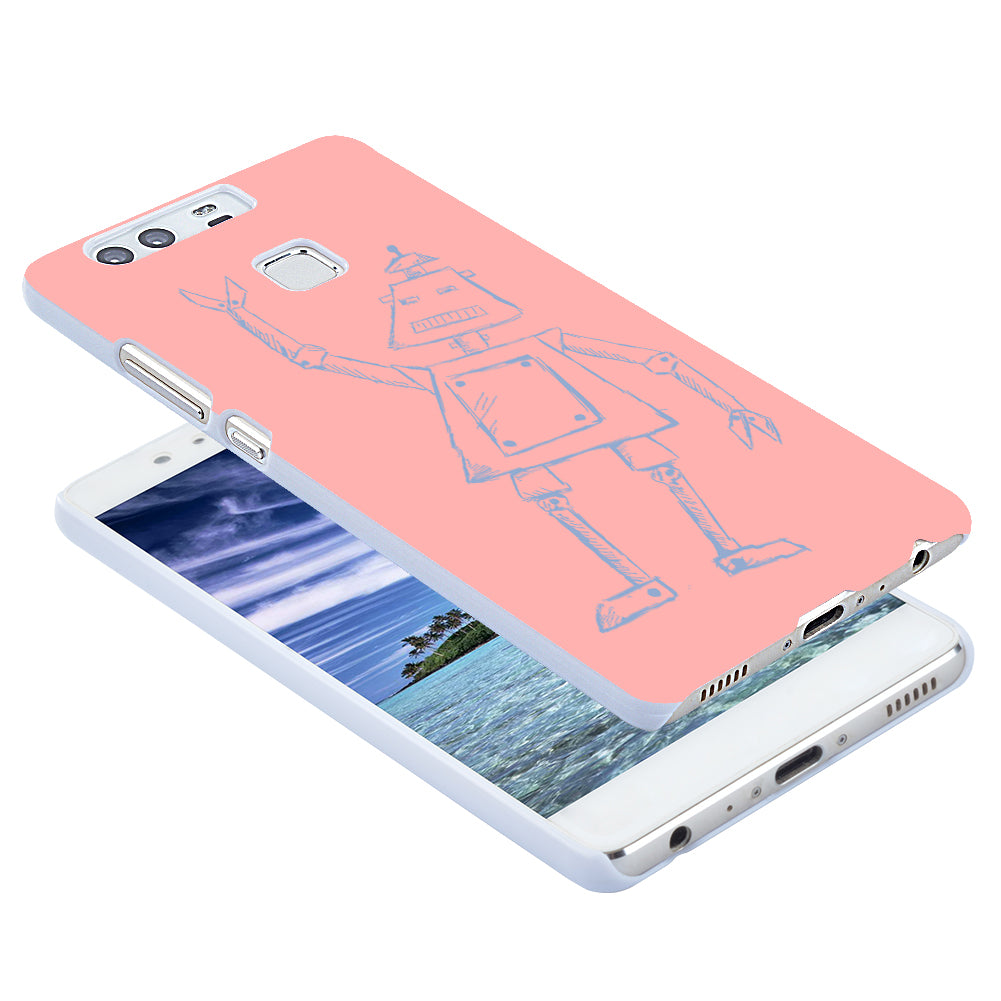 Stick Figure Robot Print Case Cover for iPhone 8 Samsung Galaxy S7 Huawei Xiaomi