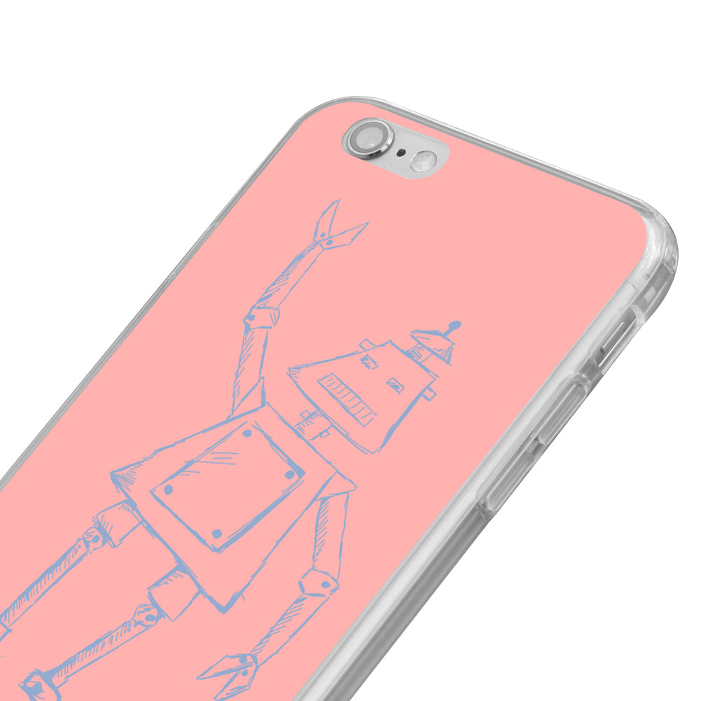 Stick Figure Robot Print Case Cover for iPhone 8 Samsung Galaxy S7 Huawei Xiaomi