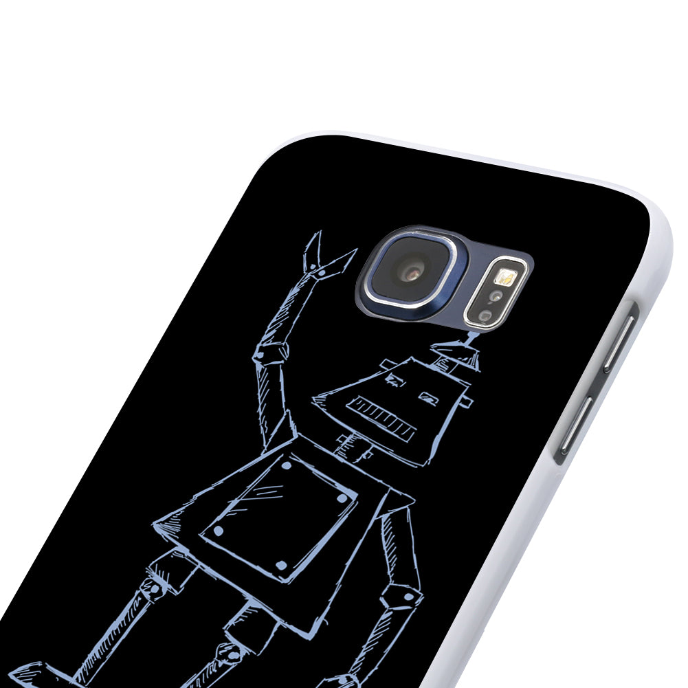 Stick Figure Robot Print Case Cover for iPhone 8 Samsung Galaxy S7 Huawei Xiaomi