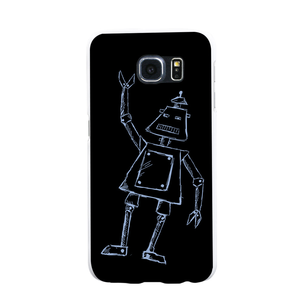 Stick Figure Robot Print Case Cover for iPhone 8 Samsung Galaxy S7 Huawei Xiaomi