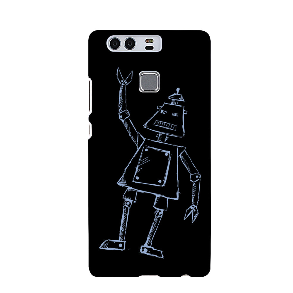 Stick Figure Robot Print Case Cover for iPhone 8 Samsung Galaxy S7 Huawei Xiaomi