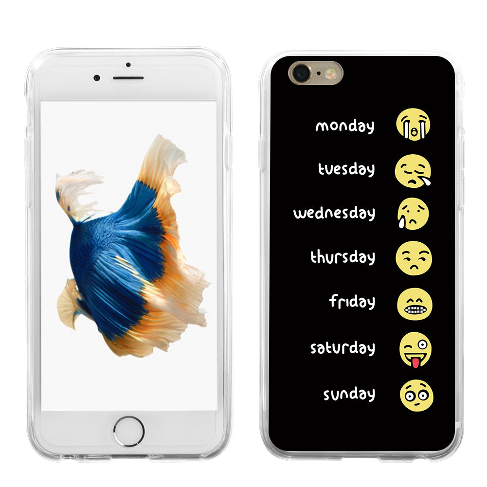 Week's Emoji Print Case Cover for iPhone 8 Samsung Galaxy S8 Huawei P9 Plus