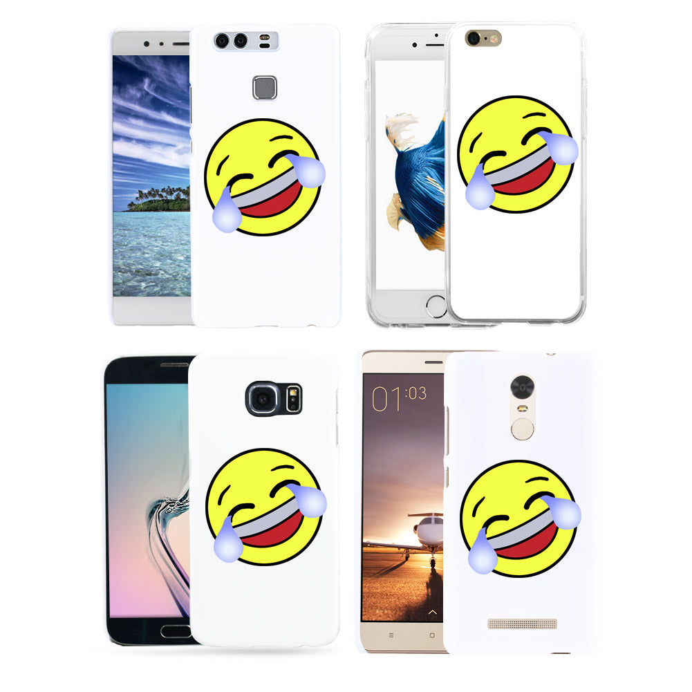 Emoji Face with Tears of Joy Case Cover for iPhone 8 Plus Redmi Note 2 3 Samsung