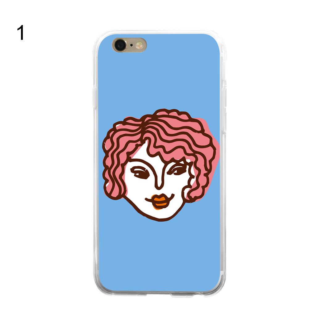 Cartoon Lady Pattern Phone Case Cover for Huawei Samsung Galaxy iPhone 8 8 Plus