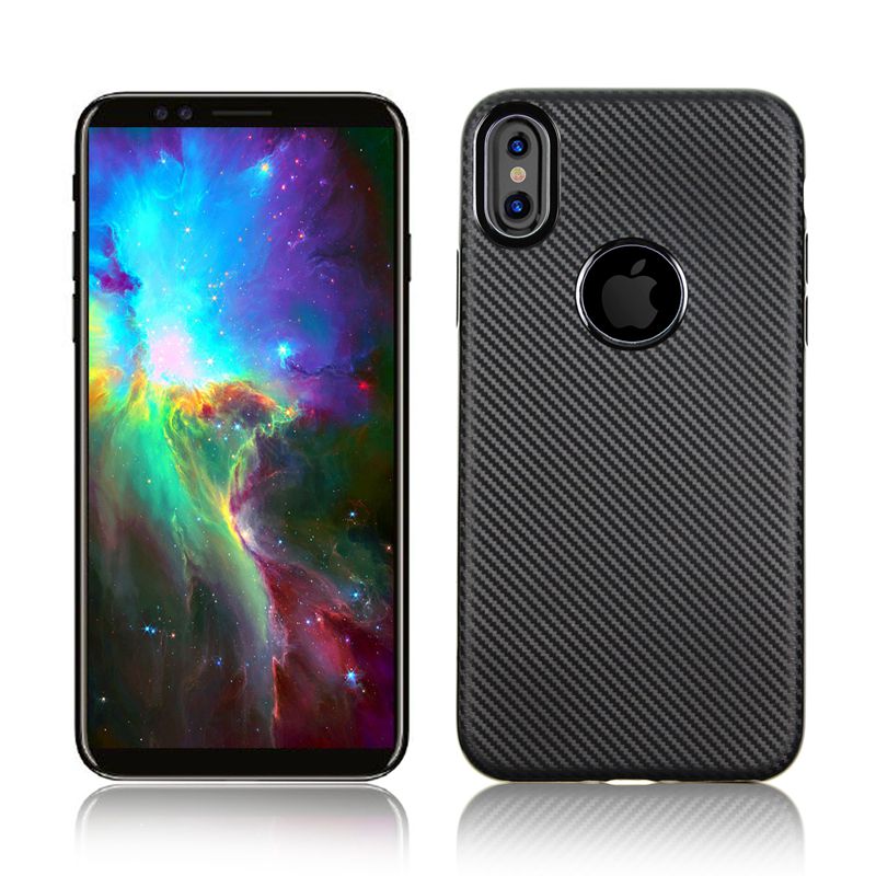 Silicone Case for Apple iPhone X Anti-Fingerprint TPU Synthetic fiber Carbon Nylon Case Cover for iPhone 10 / X