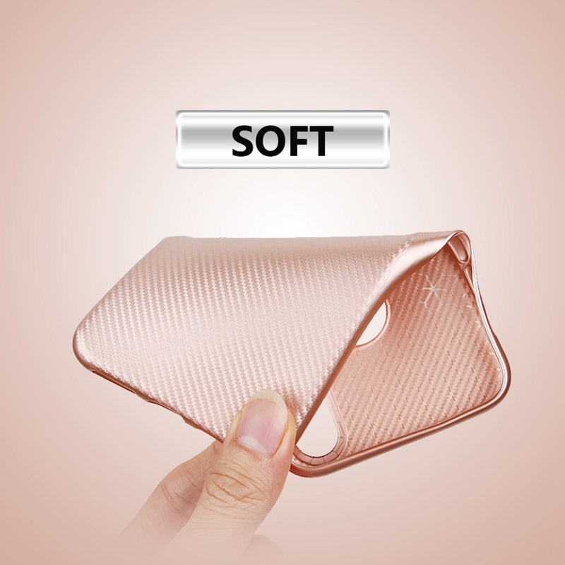 Silicone Case for Apple iPhone X Anti-Fingerprint TPU Synthetic fiber Carbon Nylon Case Cover for iPhone 10 / X