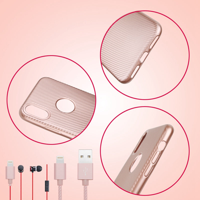 Silicone Case for Apple iPhone X Anti-Fingerprint TPU Synthetic fiber Carbon Nylon Case Cover for iPhone 10 / X