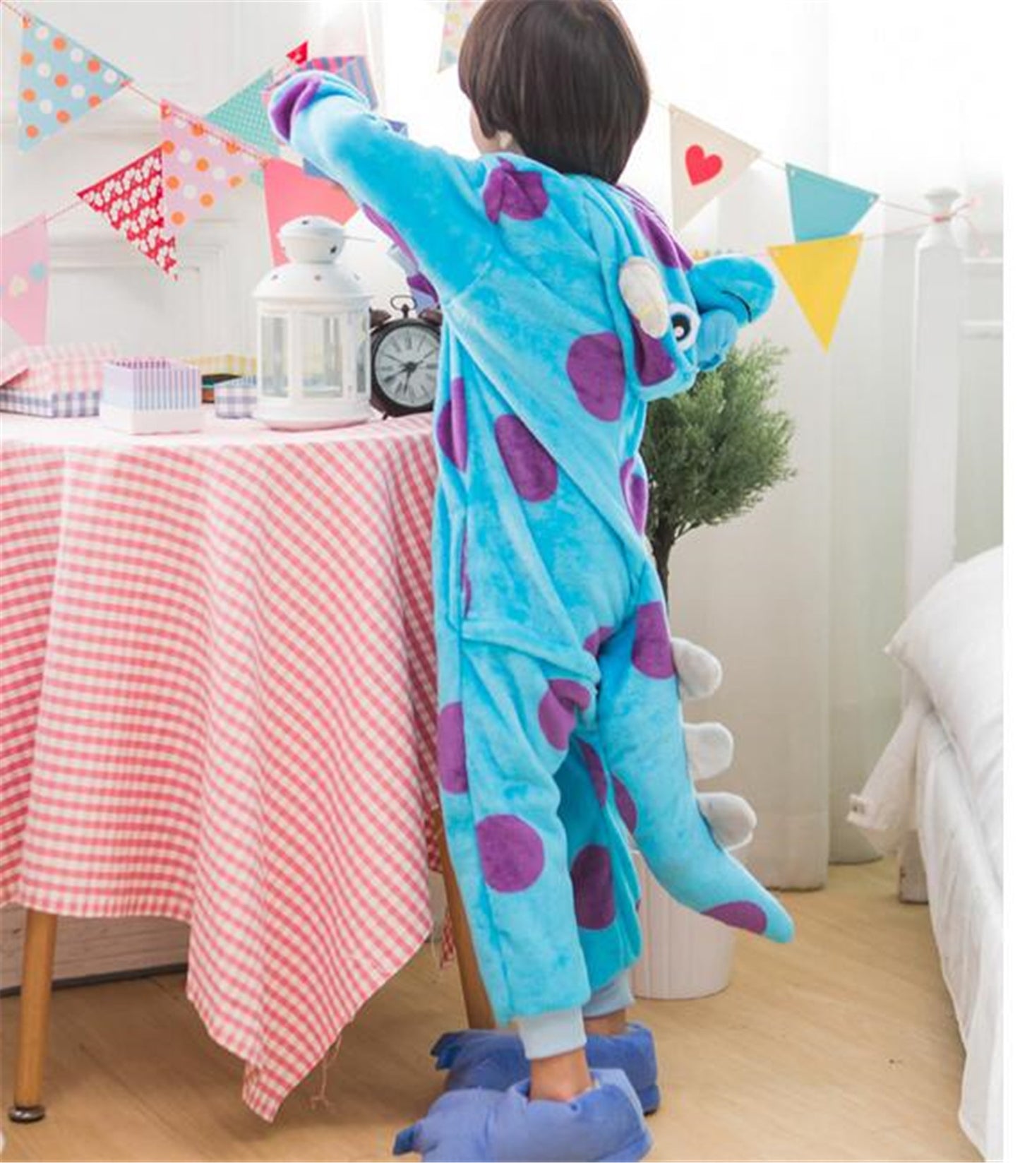 Cosplay Blue Cown Costume Christmas Children's Pajamas Cartoon Animal Onesie Kids Flannel Girls Pyjamas Boys Sleepwear KD-016