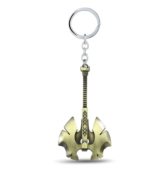 Moontreya Jewelry Game Dota 2 Keychain  Bronze Axe 2 Models Metal Alloy Dota Car Key Chain Ring Holder Accessory Men Women Gift
