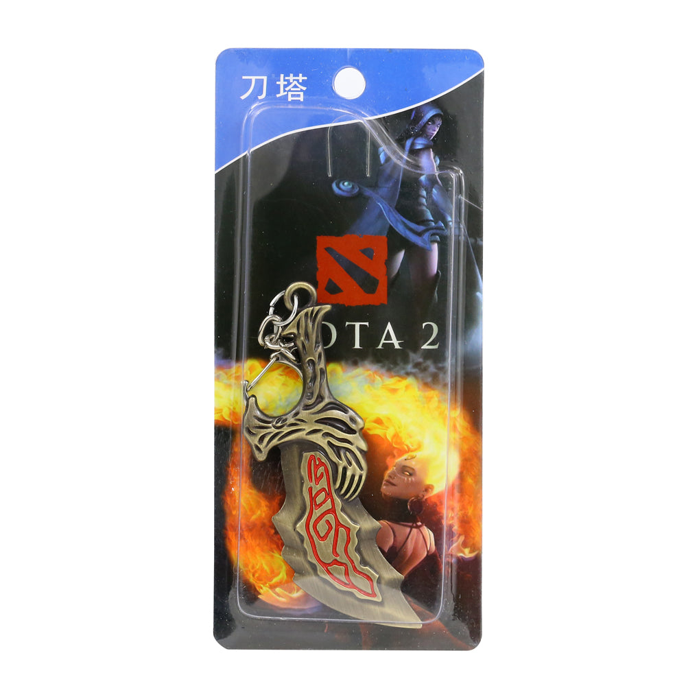 Moontreya Jewelry Game Dota 2 Keychain  Bronze Axe 2 Models Metal Alloy Dota Car Key Chain Ring Holder Accessory Men Women Gift