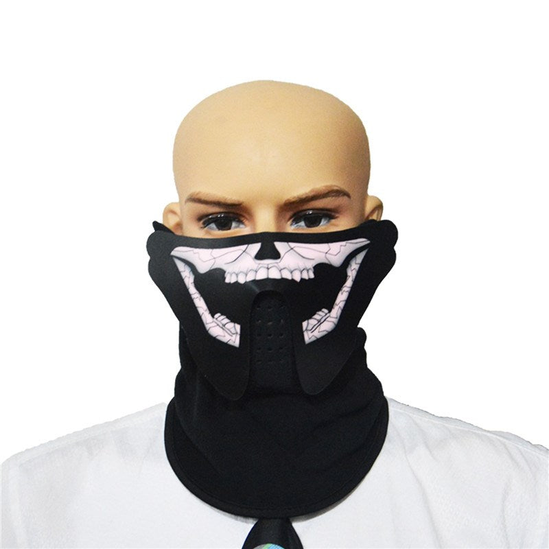 EL wire mask Light up Neon LED Mask for Halloween scary party Coplay Masks by 3V Steady on Driver sound controlled XLL06
