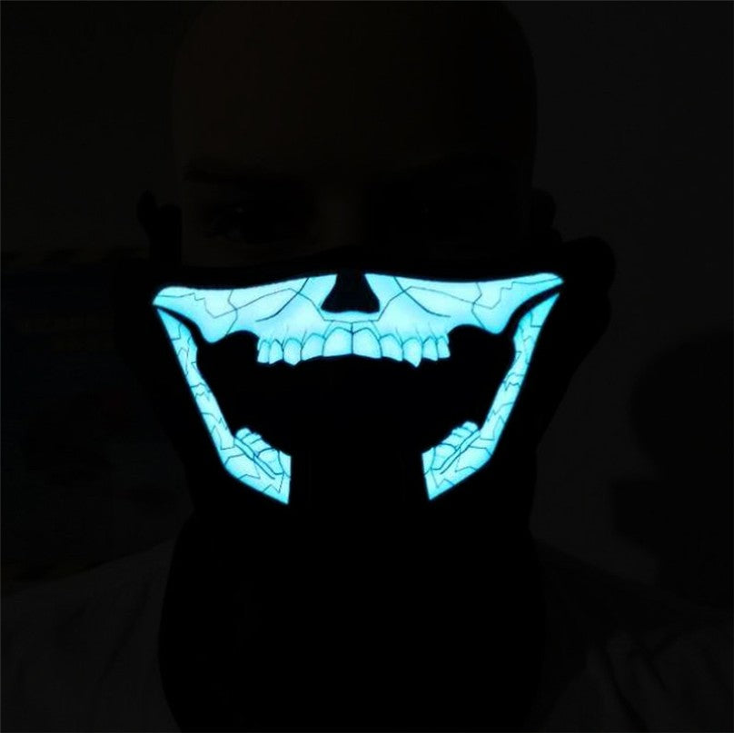 EL wire mask Light up Neon LED Mask for Halloween scary party Coplay Masks by 3V Steady on Driver sound controlled XLL06