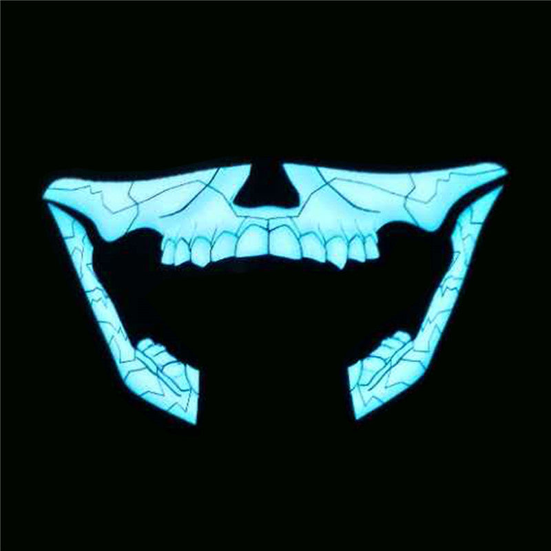 EL wire mask Light up Neon LED Mask for Halloween scary party Coplay Masks by 3V Steady on Driver sound controlled XLL06