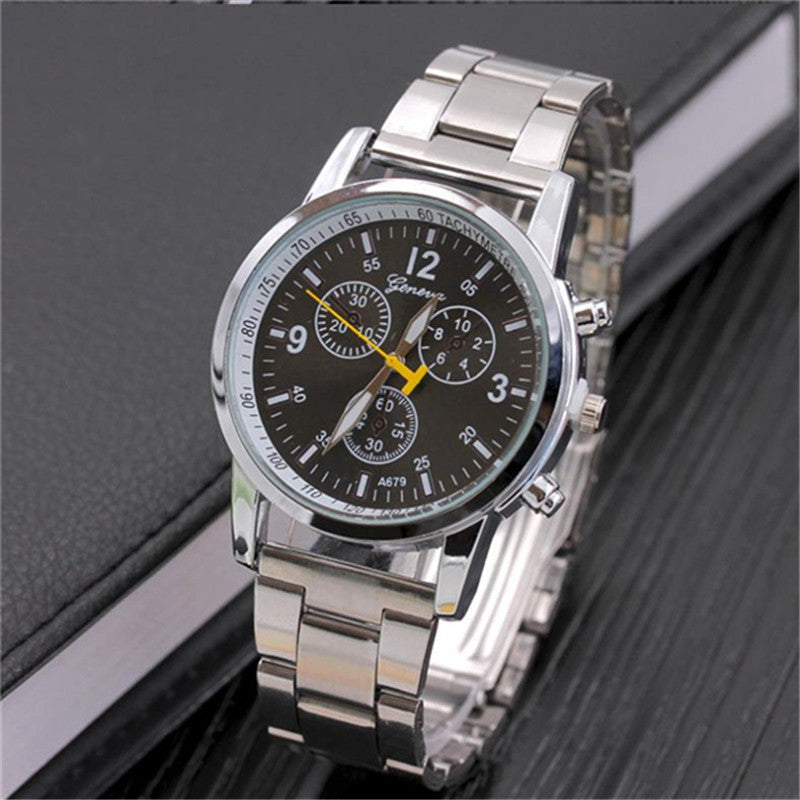 hot selling luxury stainless steel watch women men wristwatches fashion three eyes quartz watch men business Watch