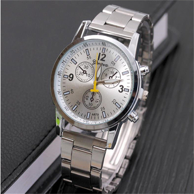 hot selling luxury stainless steel watch women men wristwatches fashion three eyes quartz watch men business Watch