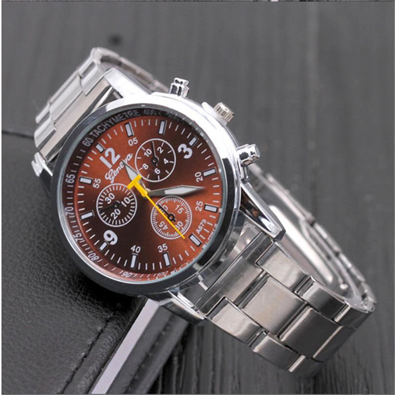 hot selling luxury stainless steel watch women men wristwatches fashion three eyes quartz watch men business Watch