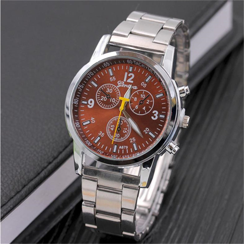 hot selling luxury stainless steel watch women men wristwatches fashion three eyes quartz watch men business Watch