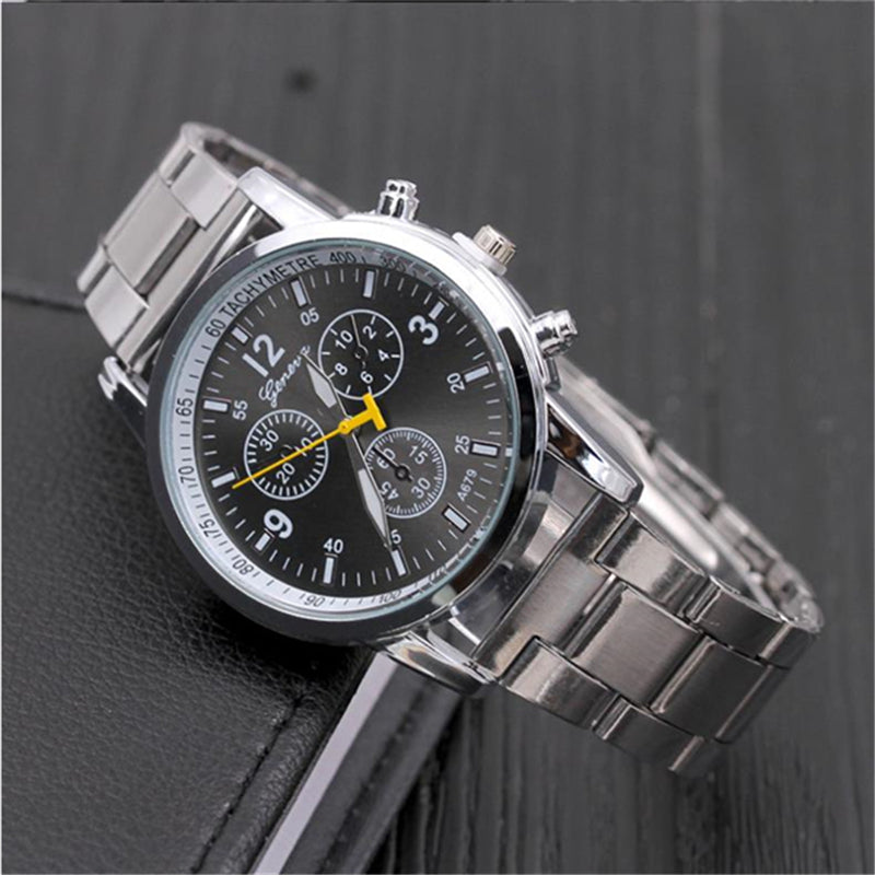 hot selling luxury stainless steel watch women men wristwatches fashion three eyes quartz watch men business Watch