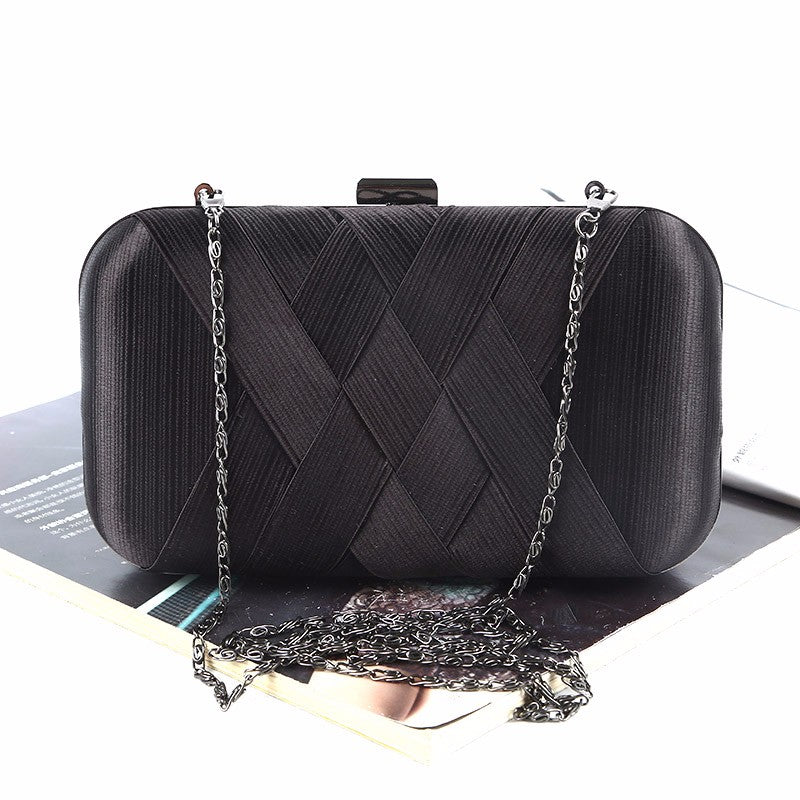 TANGSONGGUCI Women Lady Wedding Handbag Gold/Sliver Clutch Black Purse Banquet Bag Party Evening Bags Chains pochette bolsos muj