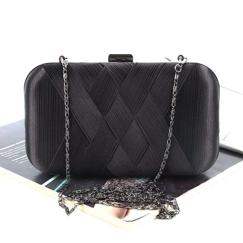 TANGSONGGUCI Women Lady Wedding Handbag Gold/Sliver Clutch Black Purse Banquet Bag Party Evening Bags Chains pochette bolsos muj