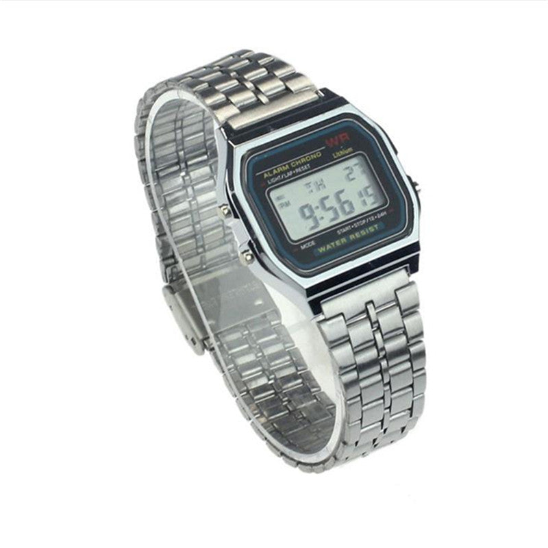 Golden Style Men Business Watch F910 Unisex Wrist Watch Wrist Stainless Steel Band  Digital Watch Cool Watch Watch