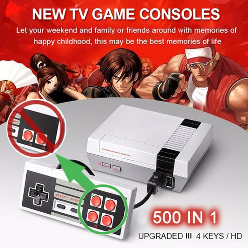 Mini Retro Classic NES Console TV Game 500 Built-in Games+2 Handle Controllers