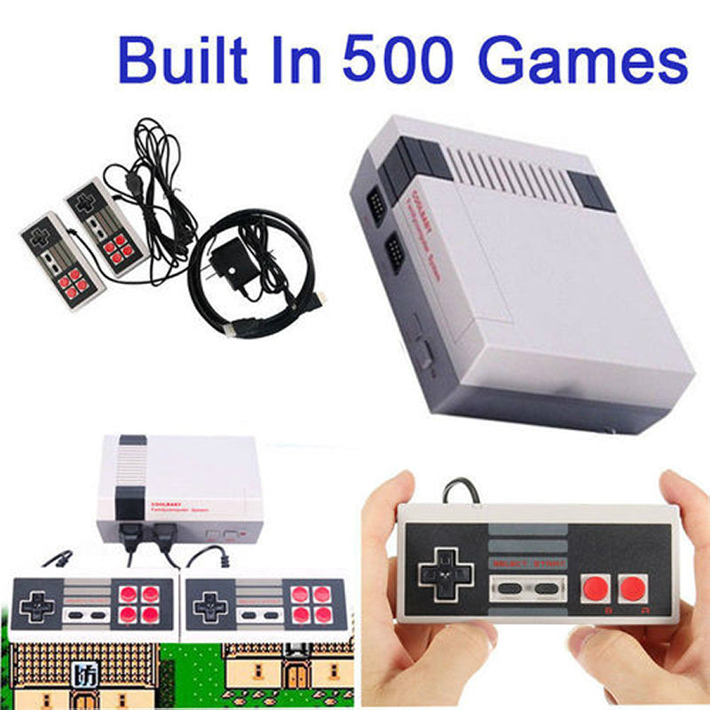 Mini Retro Classic NES Console TV Game 500 Built-in Games+2 Handle Controllers