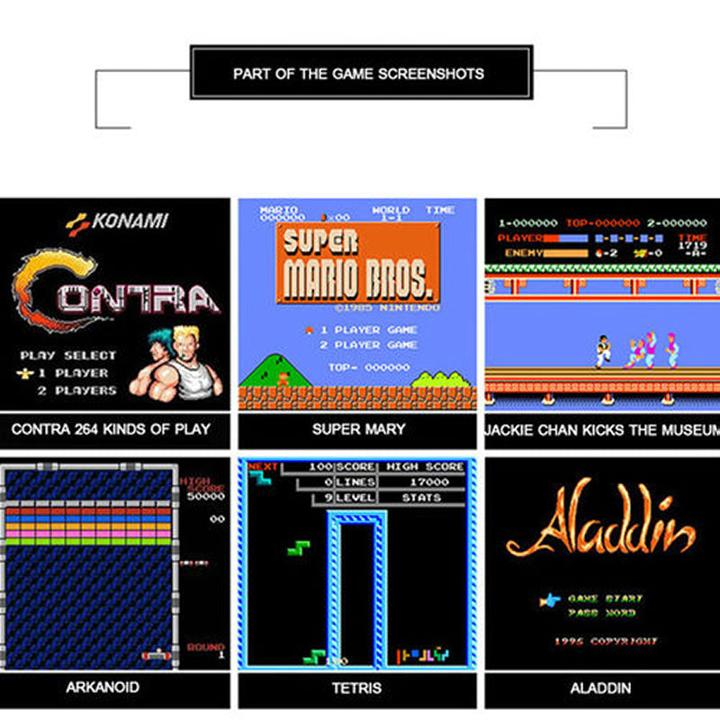 Mini Retro Classic NES Console TV Game 500 Built-in Games+2 Handle Controllers