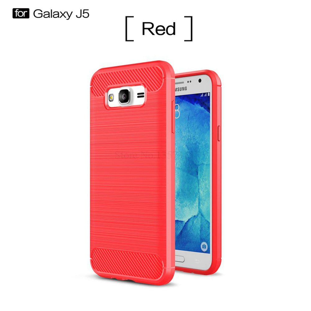 for Samsung Galaxy J5 J500 Phone Case Ultra Slim Thin Carbon Fiber Case Scratch Resistant Soft TPU Back Cover for J500H