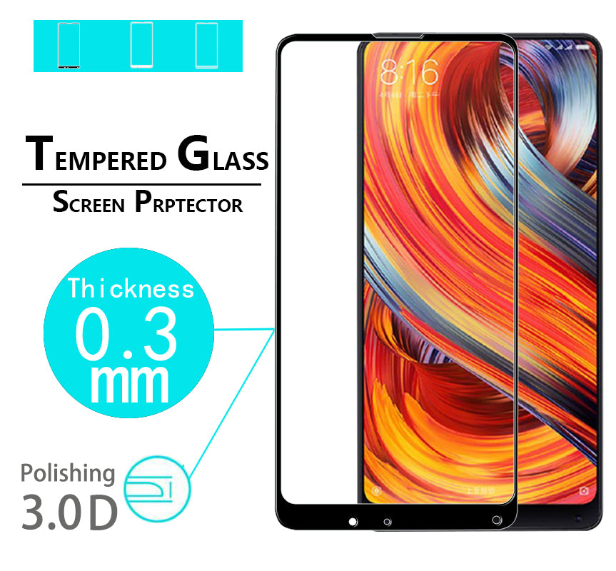 Genuine New style 3D Curved glass film for Xiaomi MIX 2 full Coverage Tempered Glass 3D full Curved edge Screen Protector films