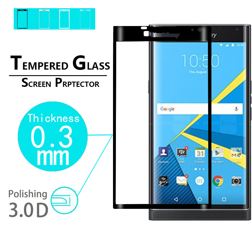 New Anti-Shatter full cover 3D Curved Glass Film for BlackBerry Priv 5.4" Tempered glass film For Blackberry prive 3d glass film