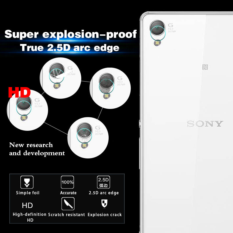 Genuine HD Anti-Exprolsion Back Camera Lens Tempered Glass Films For Sony Z3 mini / Compact M55W Rear Camera Lens Protector Film