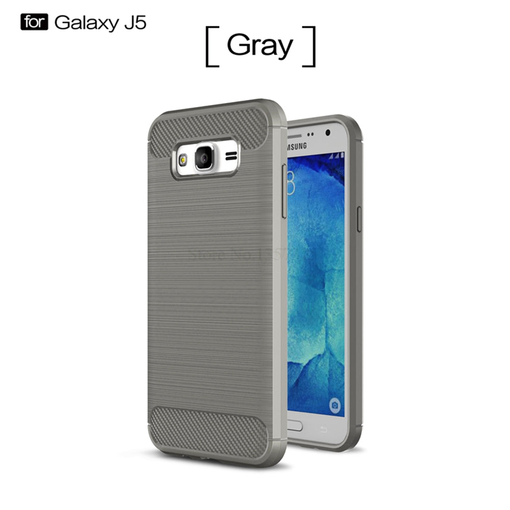 for Samsung Galaxy J5 J500 Phone Case Ultra Slim Thin Carbon Fiber Case Scratch Resistant Soft TPU Back Cover for J500H