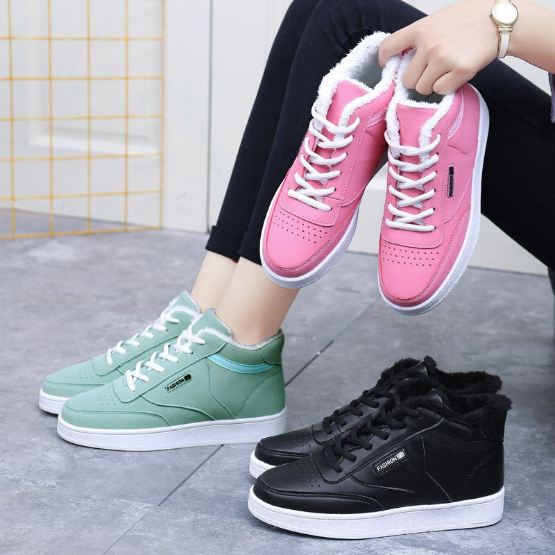 Women Shoes Snow Warm Winter Sneakers Lace Up Height Increase Ladies Winter Shoes