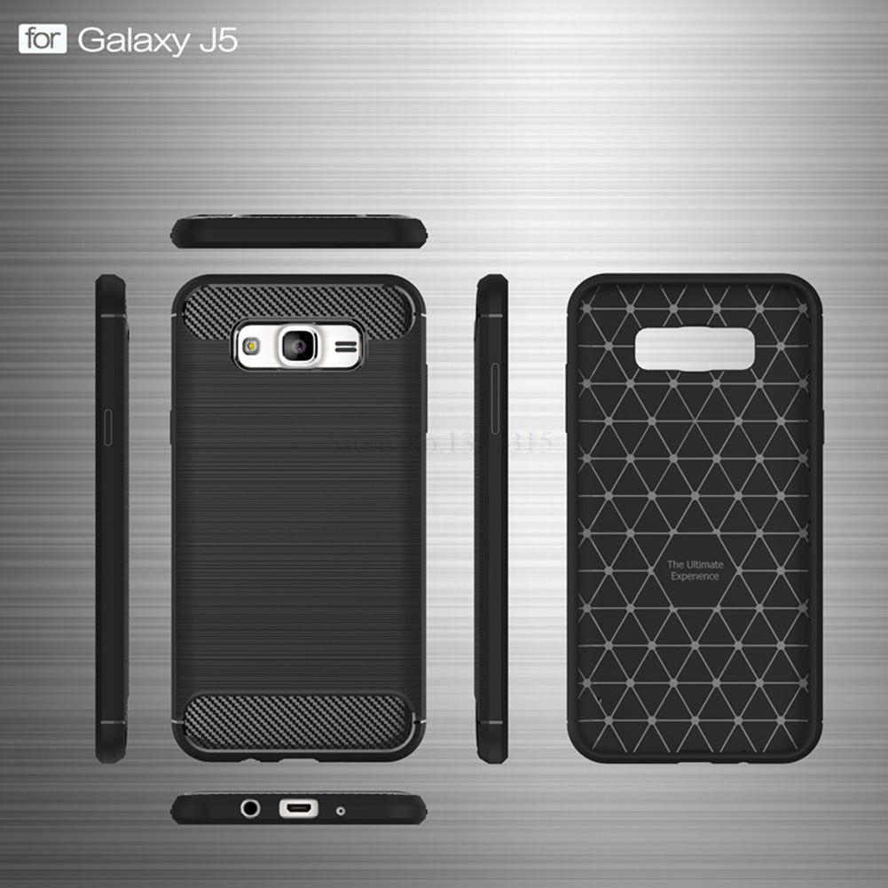 for Samsung Galaxy J5 J500 Phone Case Ultra Slim Thin Carbon Fiber Case Scratch Resistant Soft TPU Back Cover for J500H