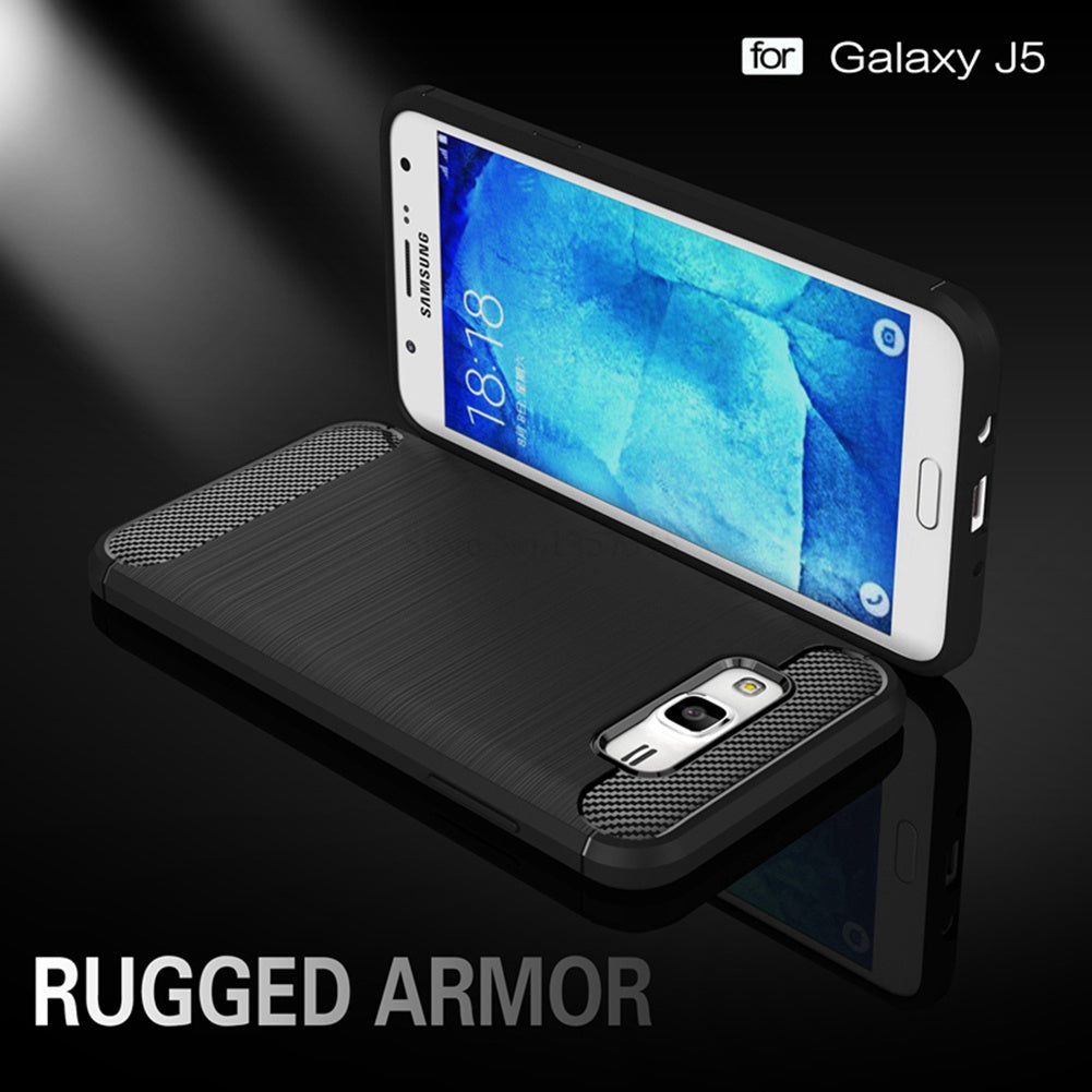 for Samsung Galaxy J5 J500 Phone Case Ultra Slim Thin Carbon Fiber Case Scratch Resistant Soft TPU Back Cover for J500H