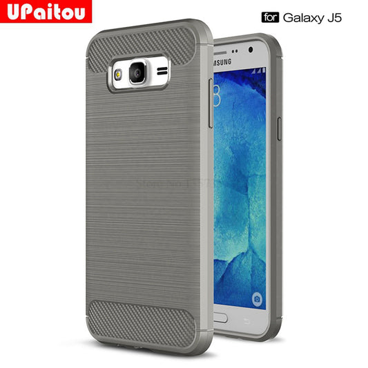for Samsung Galaxy J5 J500 Phone Case Ultra Slim Thin Carbon Fiber Case Scratch Resistant Soft TPU Back Cover for J500H