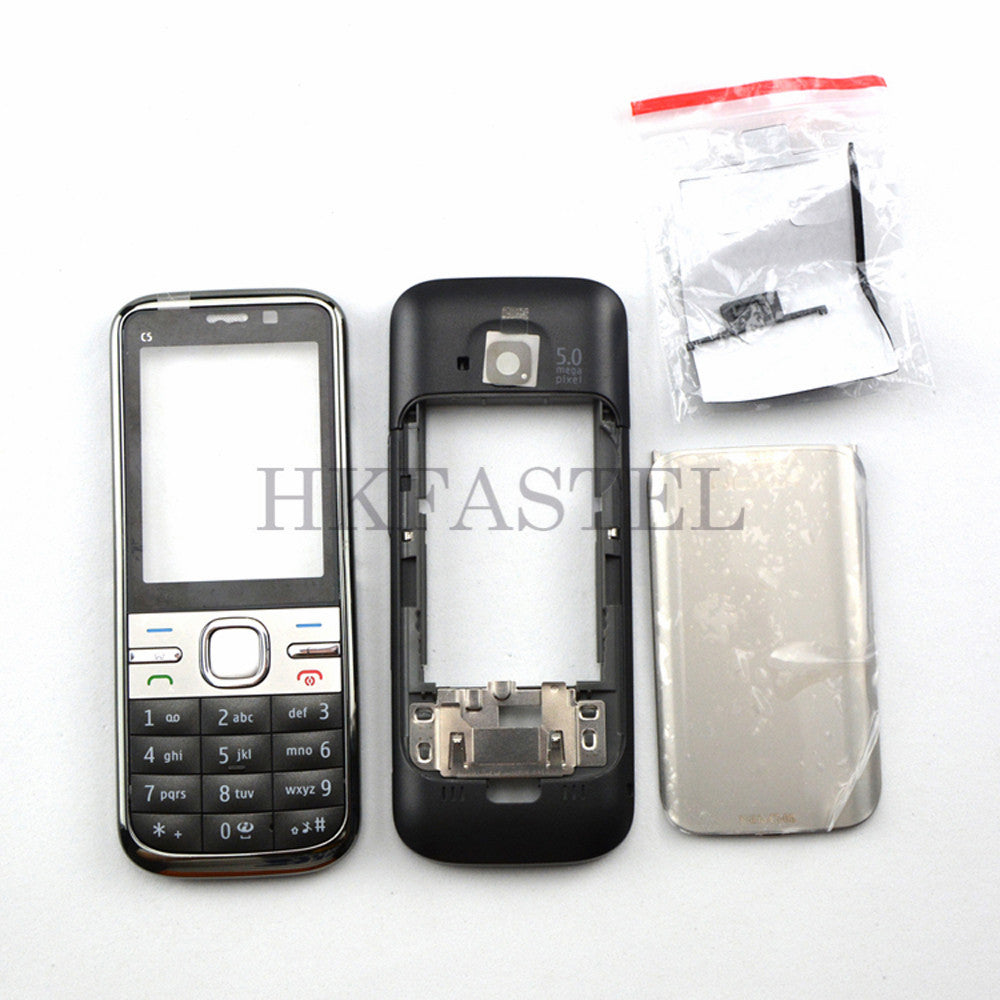 Housing For Nokia C5 C5-00 High Quality New Full Complete Mobile Phone Housing Cover Case + English/Russian Keypad