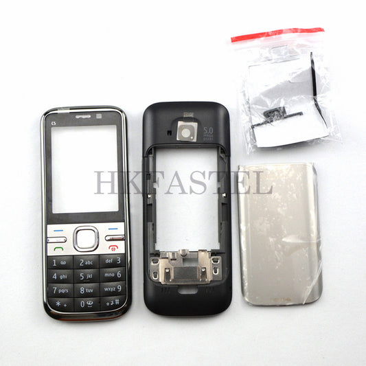 Housing For Nokia C5 C5-00 High Quality New Full Complete Mobile Phone Housing Cover Case + English/Russian Keypad
