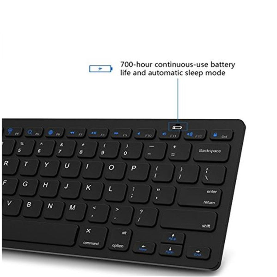 BK3001 Ultra-slim Wireless Keyboard Bluetooth 3.0 for Apple iPad/iPhone Series/Mac Book/Samsung Phones/PC